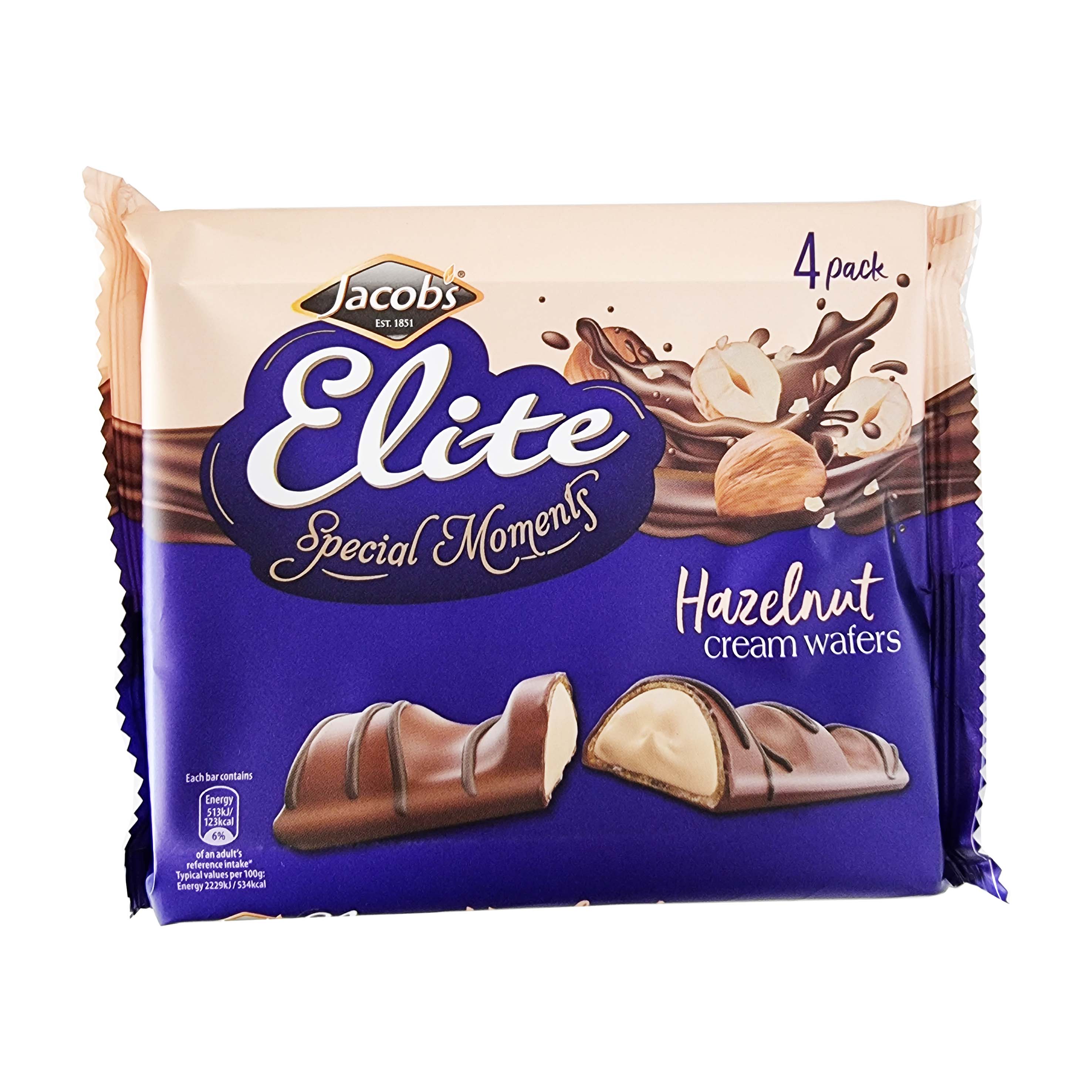 Jacobs galletas elite crema avellana wafers 4x23g