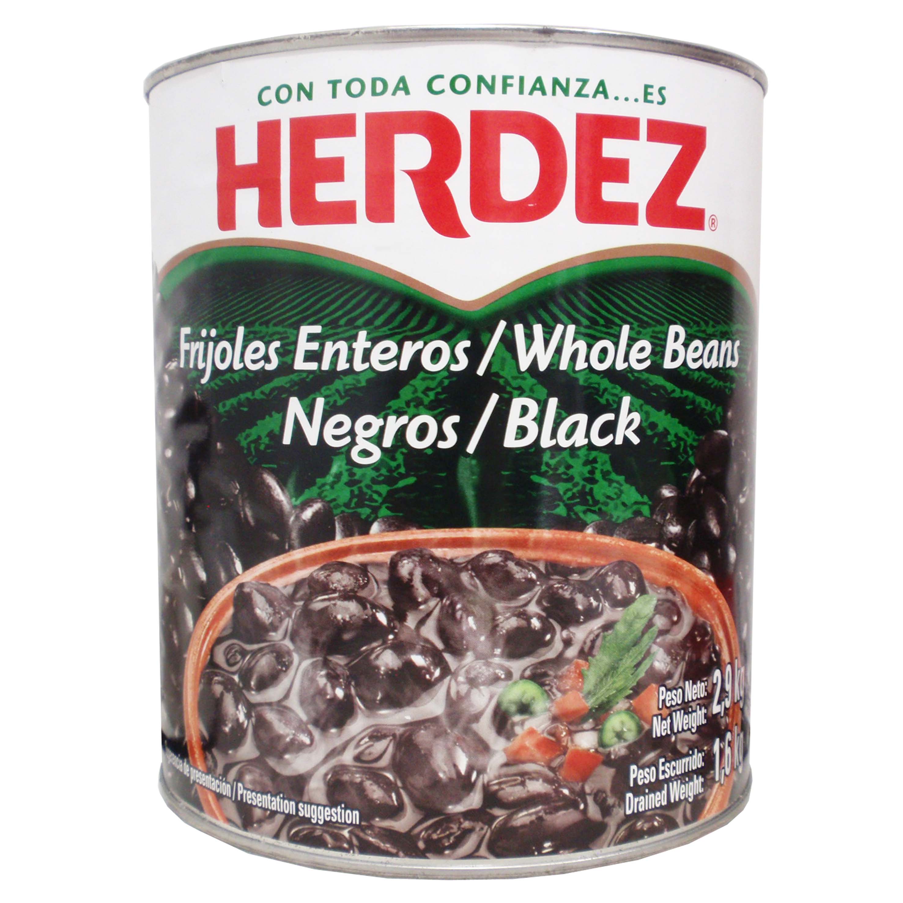 Herdez frijoles negros enteros 6/2.7kg