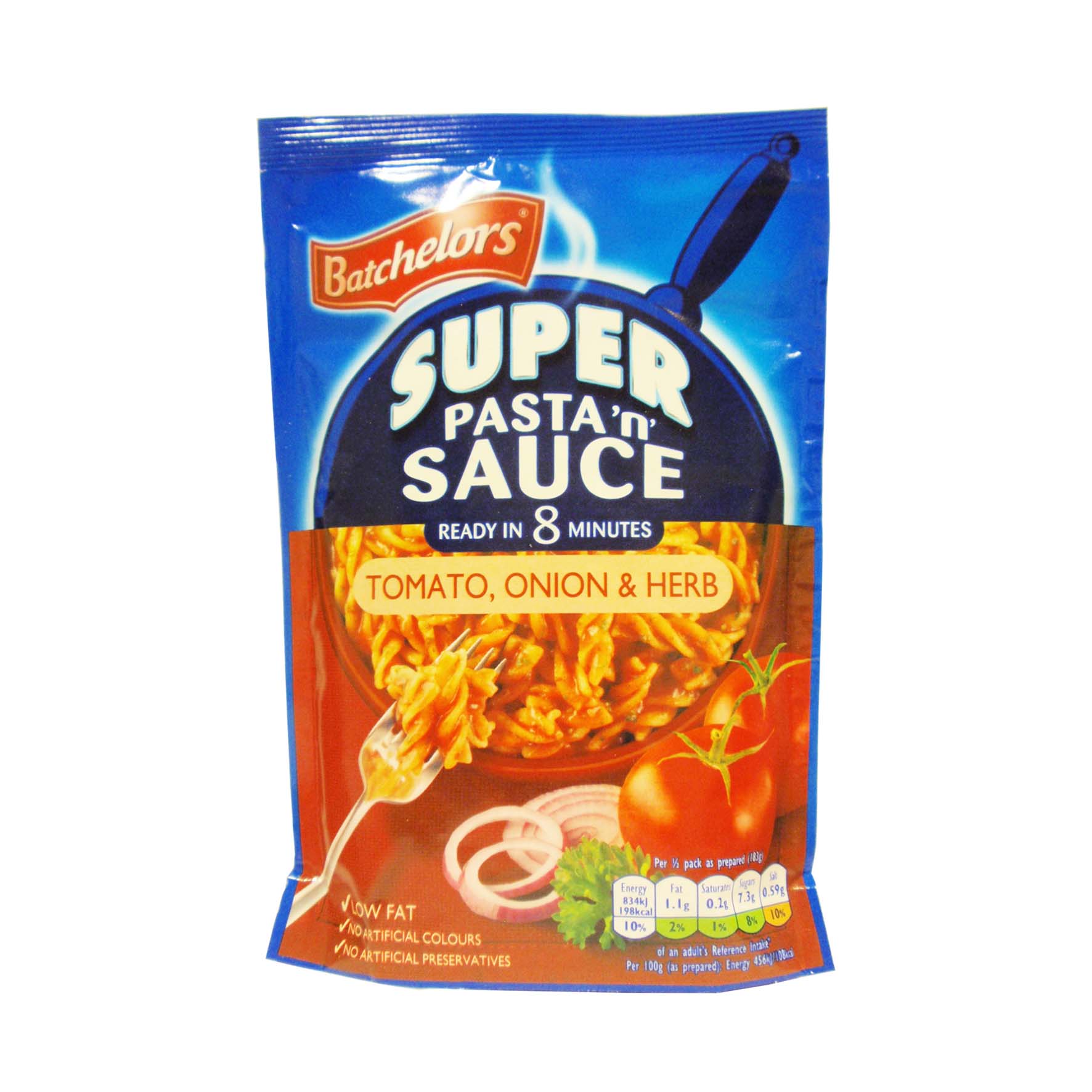 Batch pasta-sauce tom, ceb, hierbas