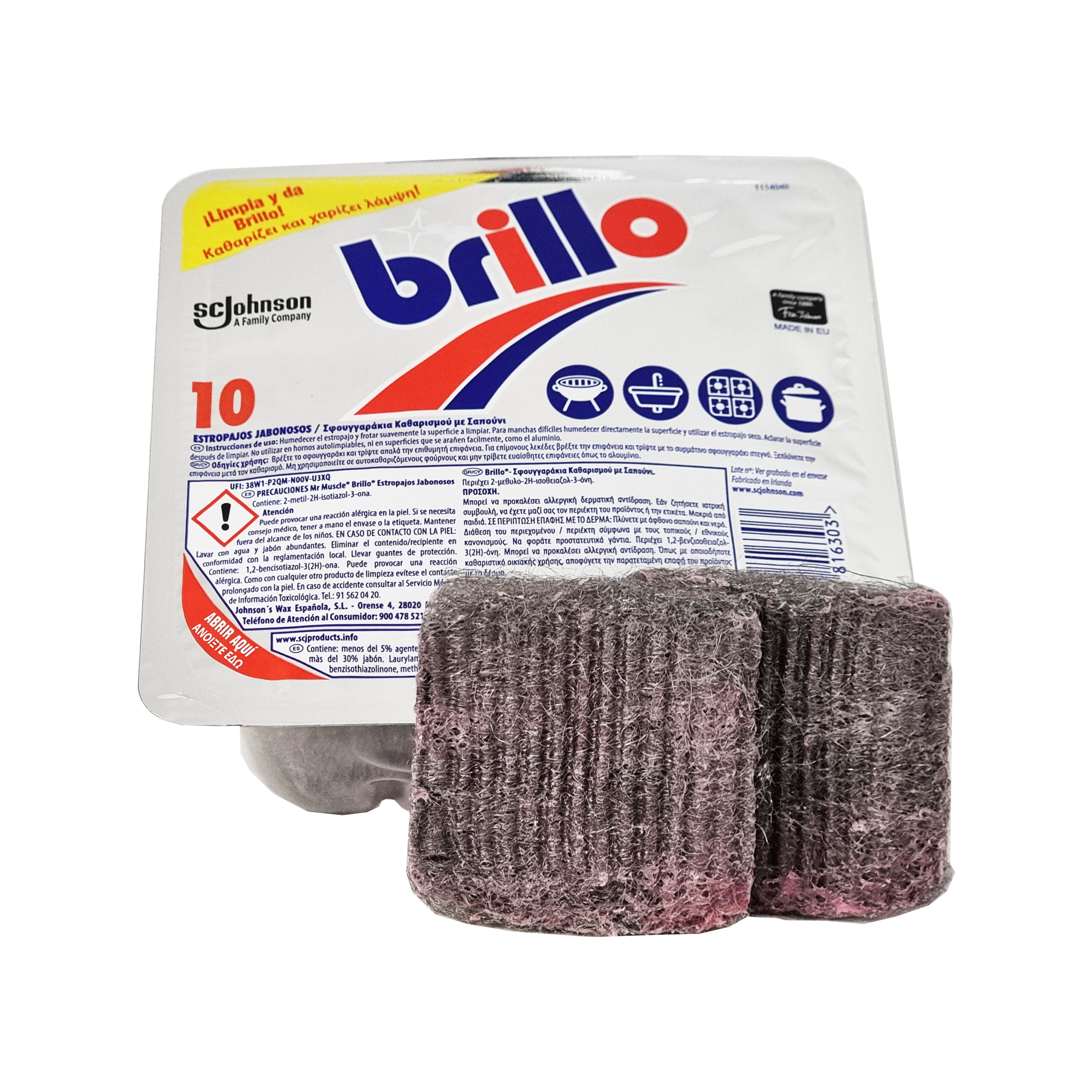 Brillo estropajo jabonoso 10ud