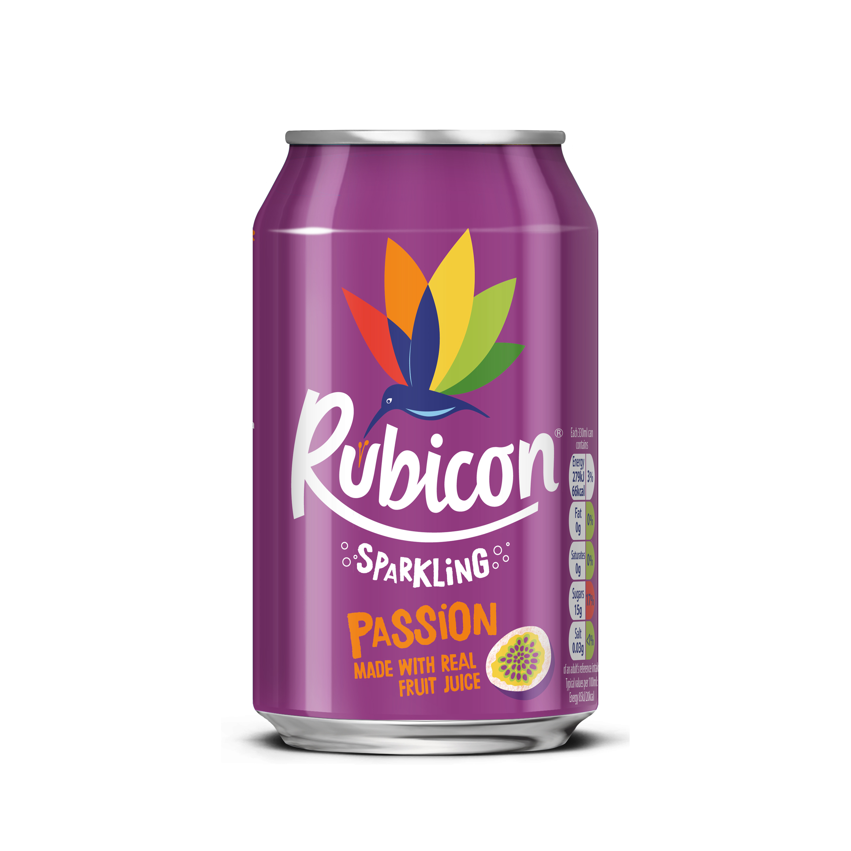 Rubicon con gas fruta de la pasion lata 330ml