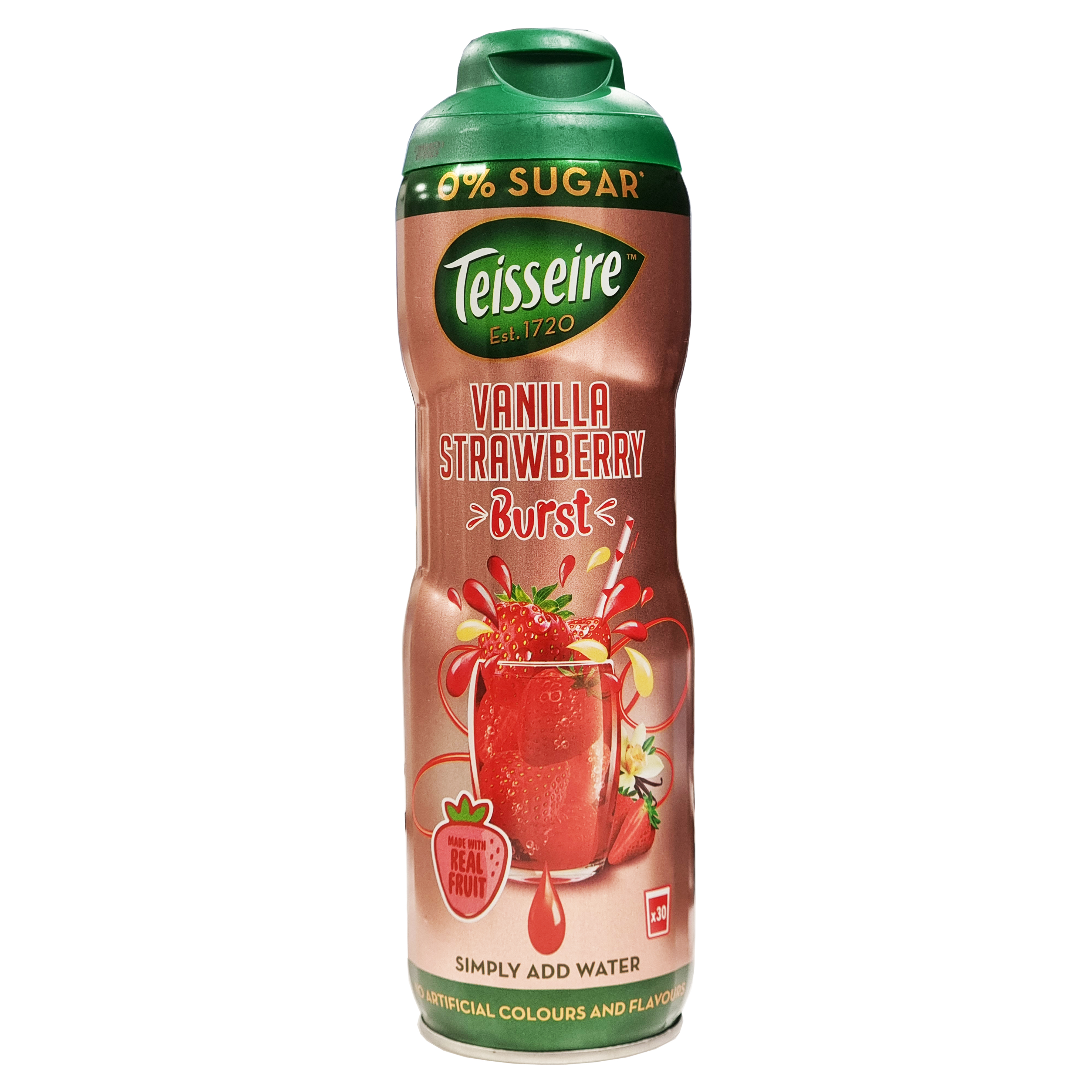 Teisseire sirop vainilla y fresa 0% 60 cl.